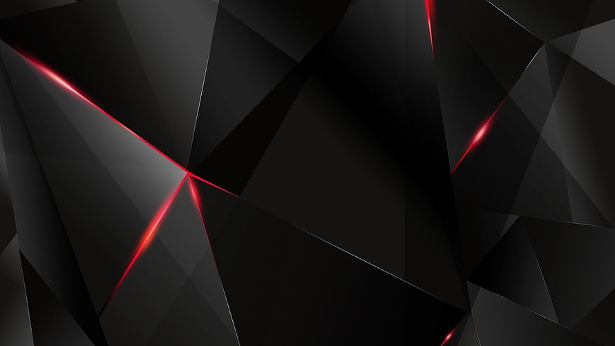 Dark Geometric Abstract Wallpaper with Red Neon Light Accents HD wallpaper