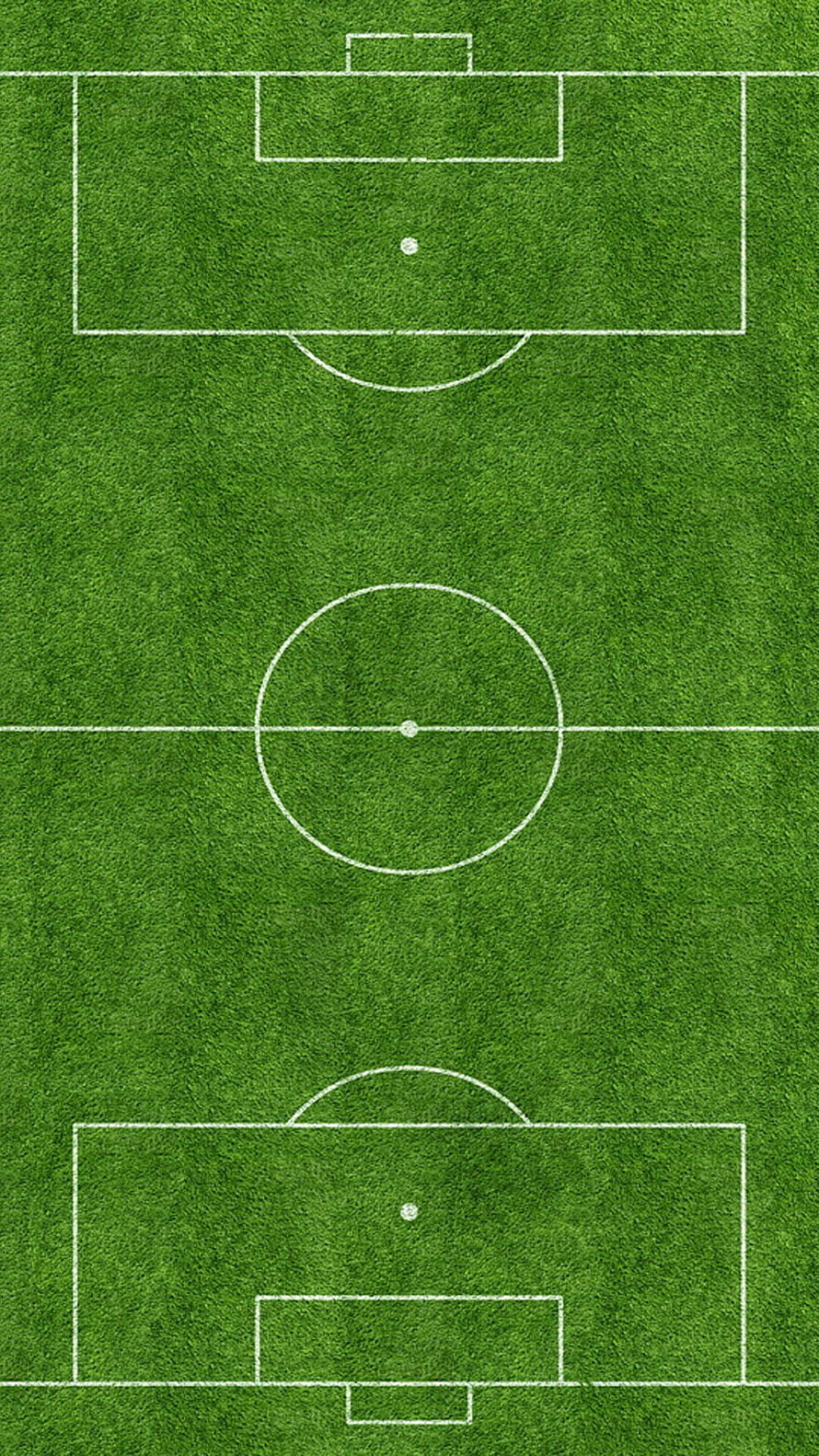 Aerial View of a Green Soccer Pitch with White Field Markings and Center Circle HD phone wallpaper
