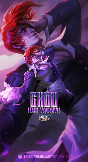 Chou Iori Yagami Skin from Mobile Legends Bang Bang Fan Art HD phone wallpaper