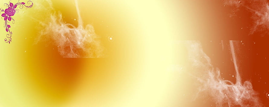 Warm Golden Smoke Abstract Background with Floral Corner Ornament HD wallpaper