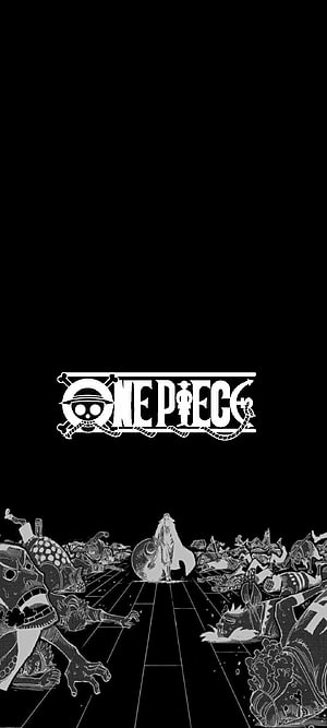 One Piece Shanks Standing Over Defeated Enemies in Black and White Manga Style HD phone wallpaper
