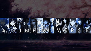 Dark Aesthetic Anime Character Collage Banner with Cherry Blossom Background HD wallpaper