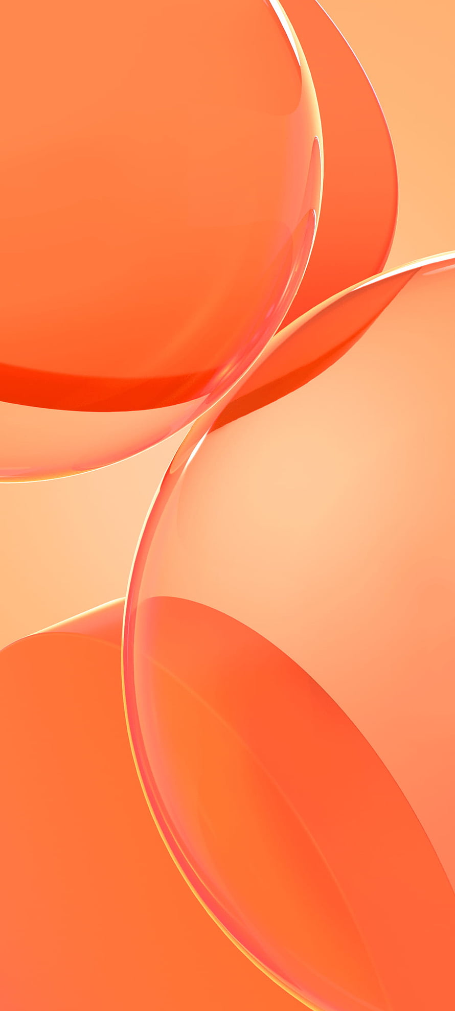 Abstract Orange Glass Spheres Minimalist 3D Render Wallpaper HD phone wallpaper