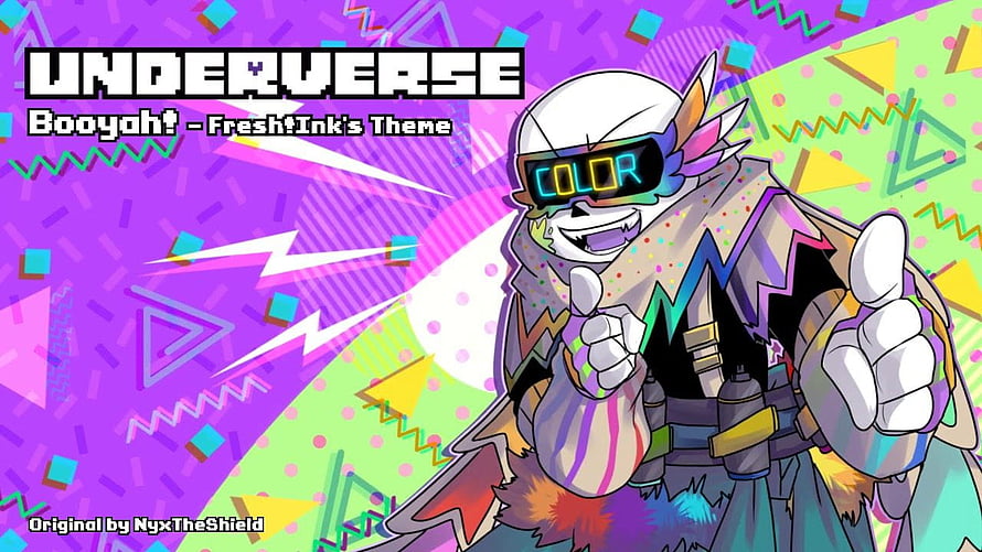 Fresh!Ink Sans from Underverse in Vibrant Colorful Artwork HD wallpaper