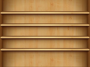 Minimalist Empty Wooden Bookshelf with Natural Grain Texture and Warm Tones HD wallpaper