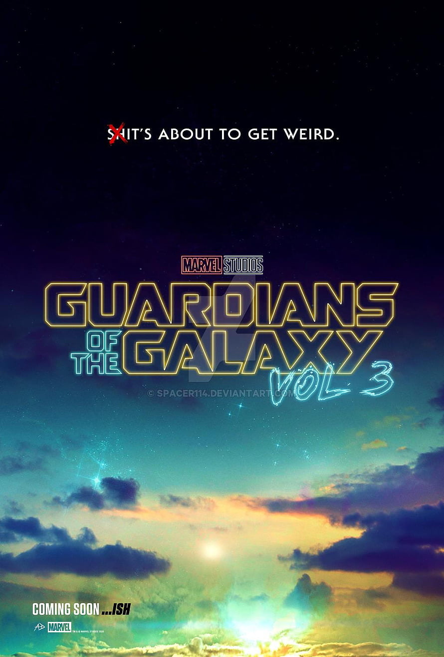 Guardians of the Galaxy Vol. 3 Cinematic Poster with Cosmic Sky and Neon Typography HD phone wallpaper