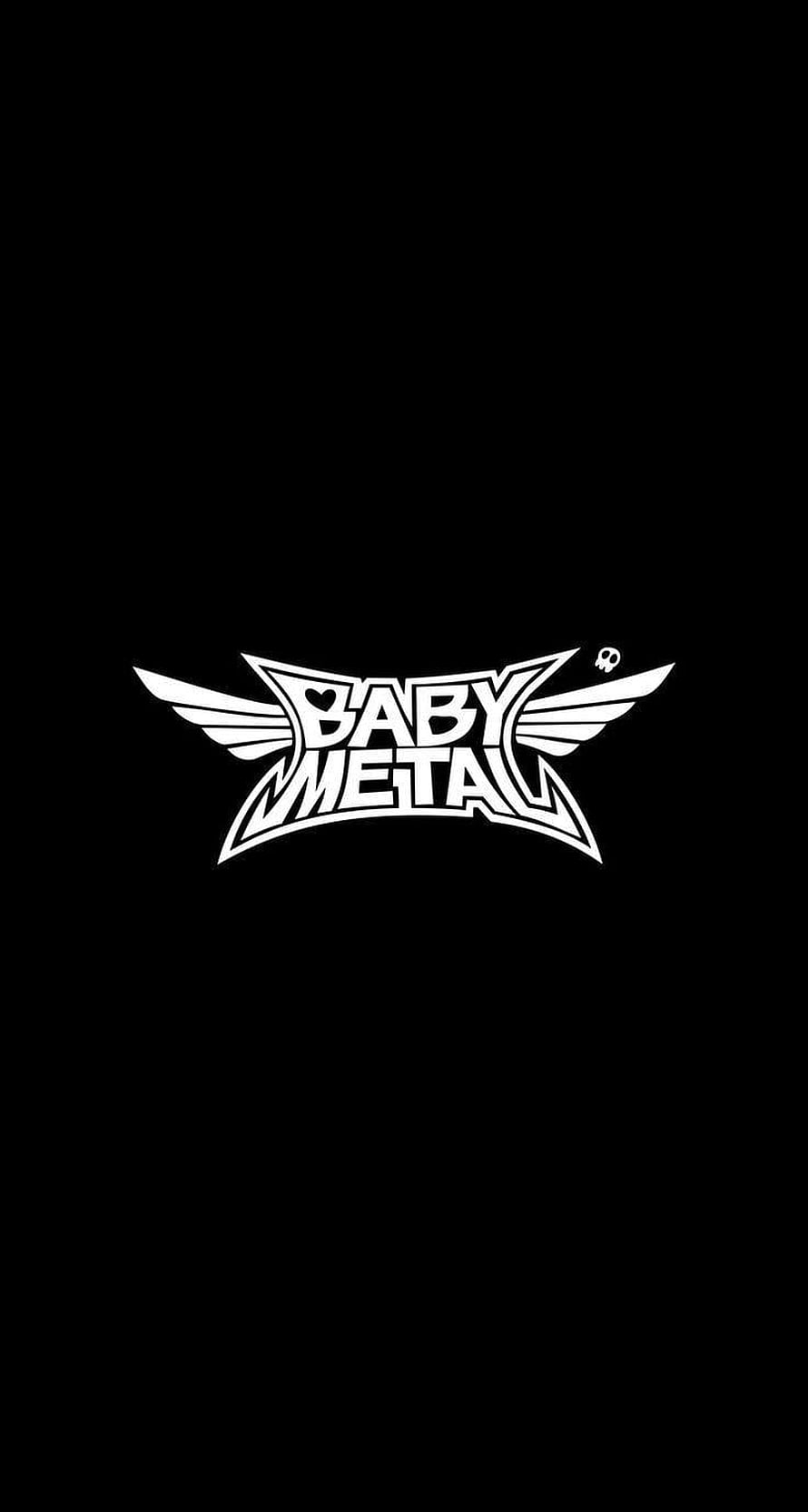 BabyMetal Winged Logo with Skull Icon on Black Background HD phone wallpaper