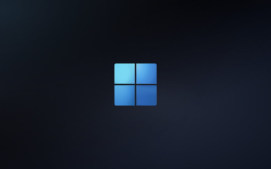 Windows 11 Logo Minimalist Dark Blue Gradient Desktop Background HD wallpaper