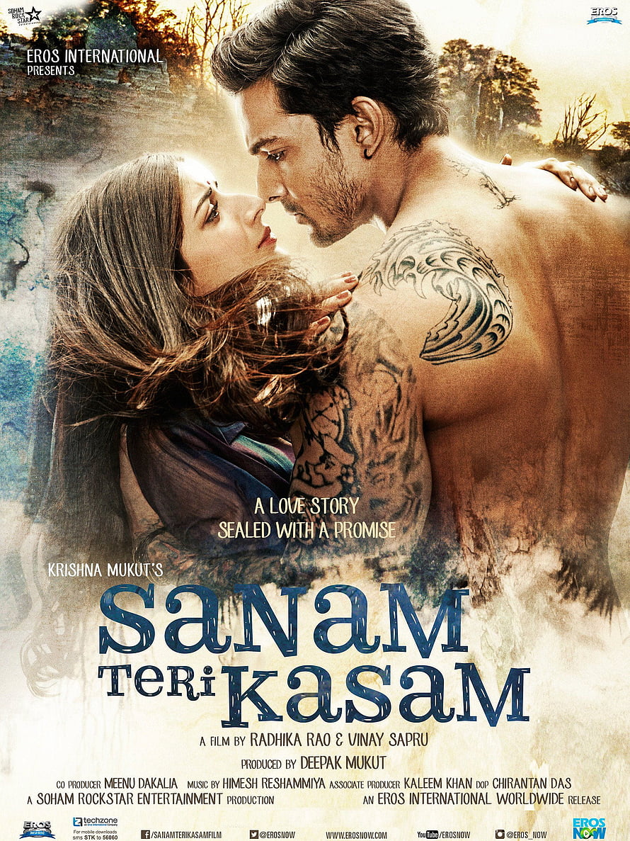 Sanam Teri Kasam Movie Poster Featuring Intimate Couple Embrace HD phone wallpaper