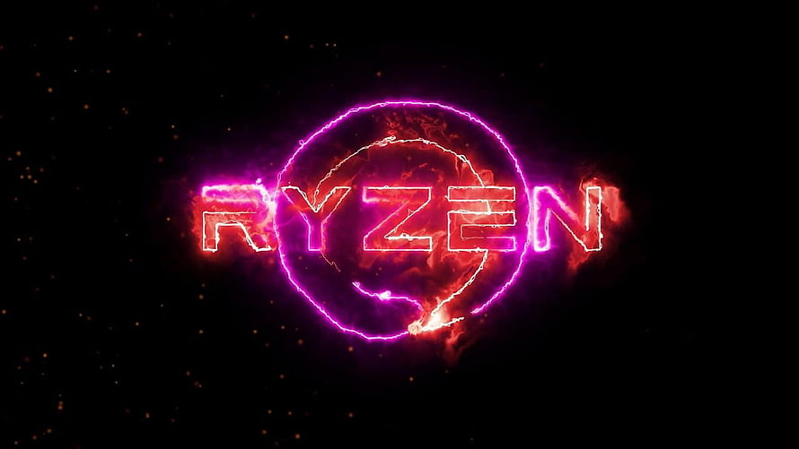 Ryzen Neon Logo with Electric Glow and Smoke Effects on Black Background HD wallpaper