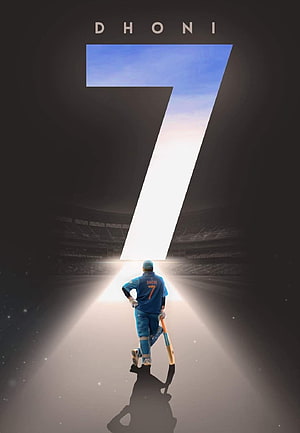 MS Dhoni Walking Into Stadium Light With Number Seven Jersey and Cricket Bat HD phone wallpaper