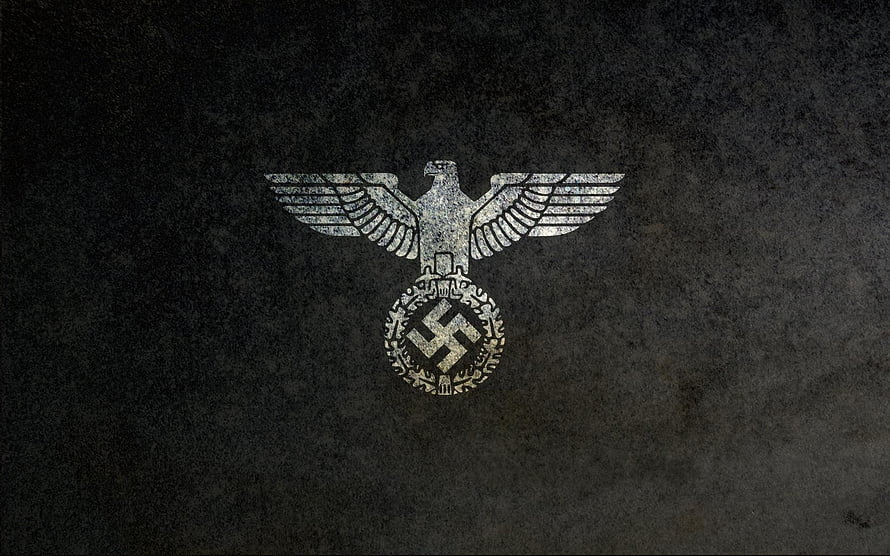 Vintage Nazi Eagle Emblem on Dark Grunge Texture Background HD wallpaper