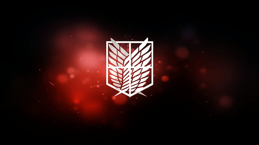 Attack on Titan Wings of Freedom Emblem on Dark Red Background HD wallpaper