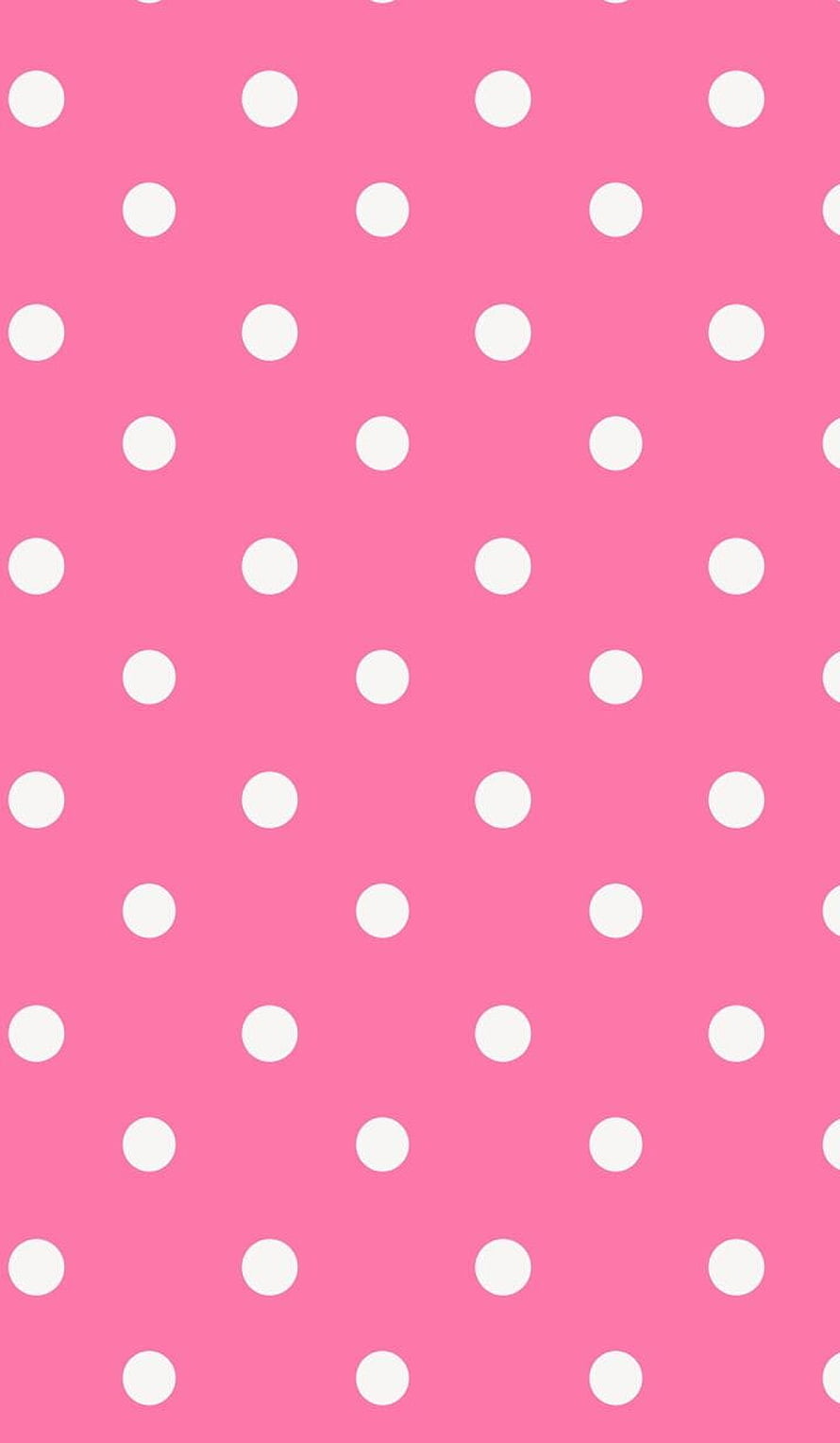 Pastel Pink Polka Dot Pattern with White Circles for a Cute and Minimalist Aesthetic HD phone wallpaper