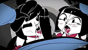 Mime and Dash Anime Style Illustration with Distorted Faces and Dark Aesthetic HD wallpaper