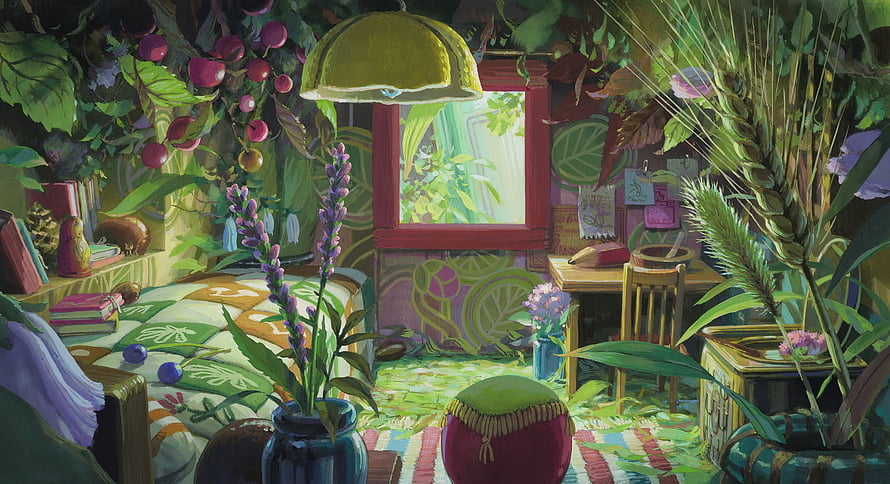 Cozy Overgrown Room Interior From The Secret World of Arrietty HD wallpaper