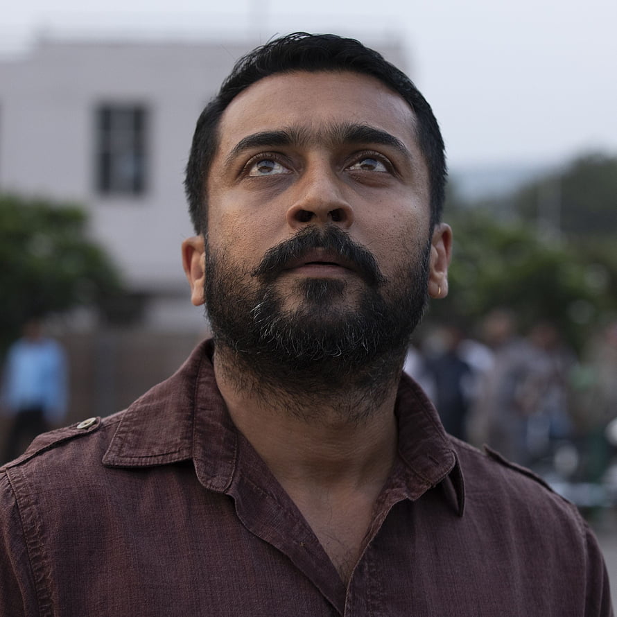 Soorarai Pottru Character Portrait in Maroon Shirt HD phone wallpaper