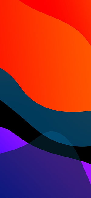 Vibrant Abstract Geometric Shapes in Orange, Purple, and Teal for iOS 16 HD phone wallpaper