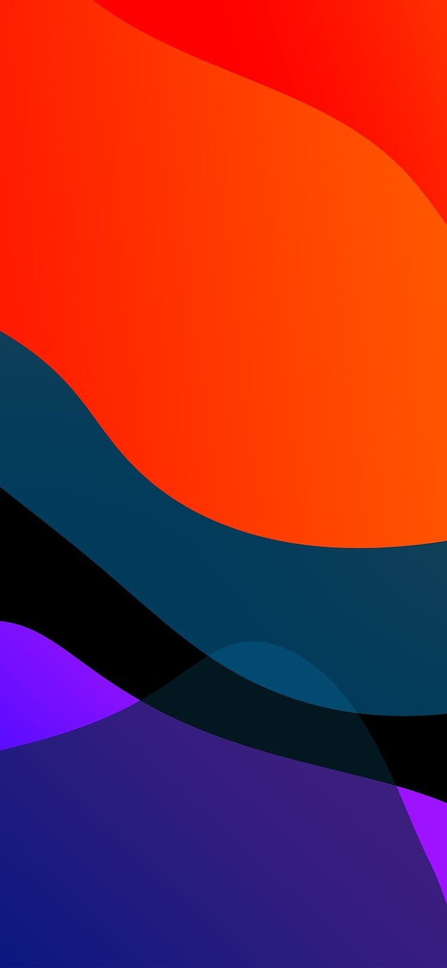 Vibrant Abstract Geometric Shapes in Orange, Purple, and Teal for iOS 16 HD phone wallpaper