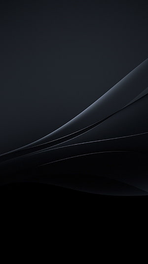 Minimalist Dark Abstract Curves and Flowing Lines on Black Background HD phone wallpaper