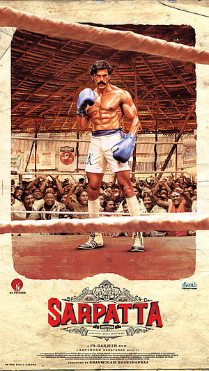 Arya as a muscular boxer in the Sarpatta Parambarai movie poster HD phone wallpaper