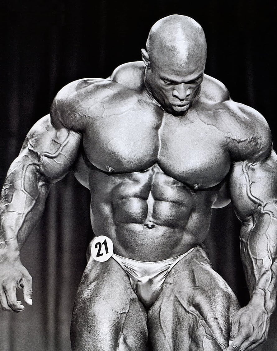 Ronnie Coleman Bodybuilding Pose Black and White Portrait HD phone wallpaper