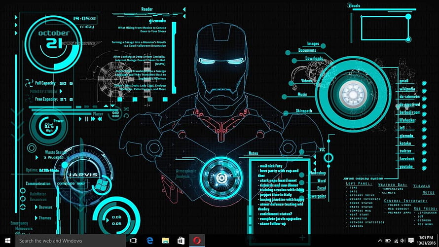 Iron Man JARVIS Holographic Interface with Futuristic HUD Elements and Cyan Digital Display HD wallpaper