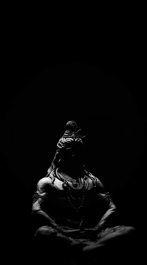 Hanuman Meditating in Black and White Digital Art, Idea by Shahin on Black & White, god hanuman amoled HD phone wallpaper