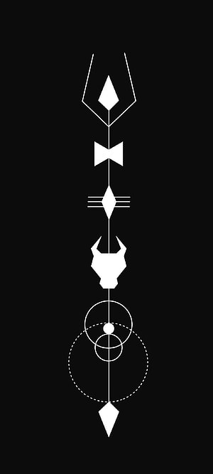 Minimalist Lord Shiva Geometric Line Art Tattoo Design on Black Background HD phone wallpaper