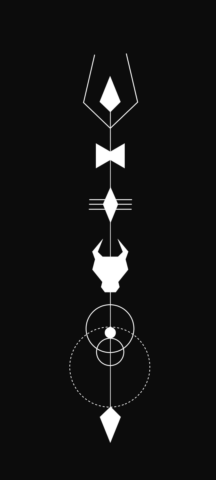 Minimalist Lord Shiva Geometric Line Art Tattoo Design on Black Background HD phone wallpaper