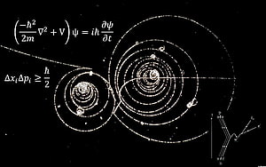 Quantum Mechanics Equations and Particle Physics Diagrams on Black Background HD wallpaper