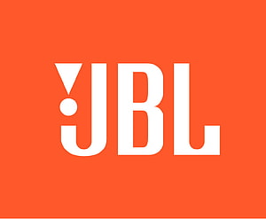 JBL Brand Logo on Vibrant Orange Background HD wallpaper