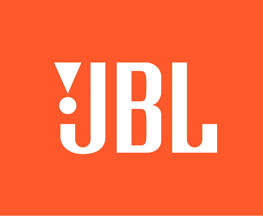 JBL Brand Logo on Vibrant Orange Background HD wallpaper
