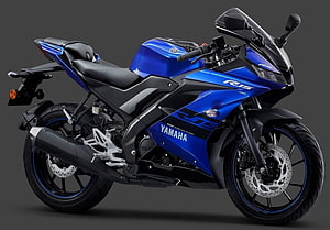 Yamaha R15 V3 Blue Sport Motorcycle Studio Shot HD wallpaper