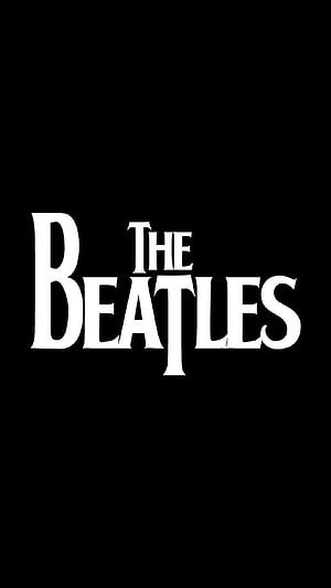 The Beatles Classic White Logo on Black Background Minimalist Typography HD phone wallpaper