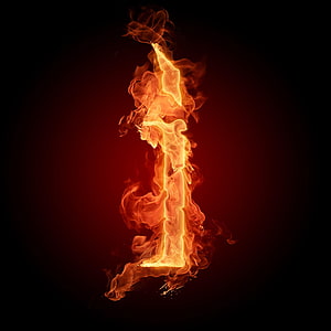 Flaming Letter I Fire Typography on Dark Red Background HD phone wallpaper