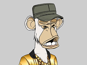 EminApe Bored Ape Yacht Club NFT Character Wearing Gold Chain and Cap HD wallpaper