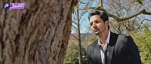Sanam Teri Kasam still featuring a man in a black suit standing outdoors near a large tree trunk, Sanam Teri Kasam Best & Pics All, #sanam teri kasam HD wallpaper