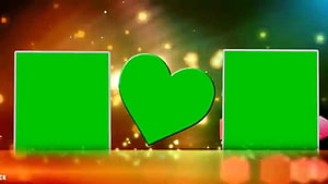 Green Screen Wedding Frame Template with Heart and Bokeh Background HD wallpaper