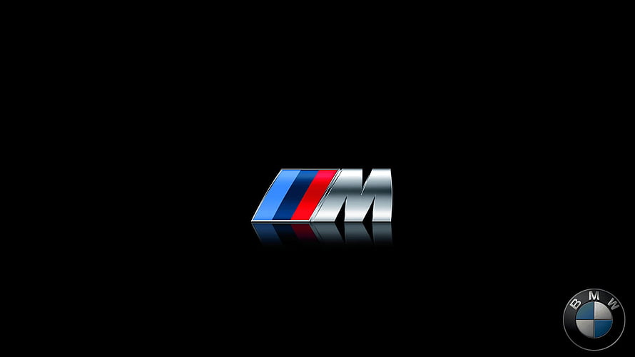 BMW M Performance Logo with Reflection on Black Background HD wallpaper