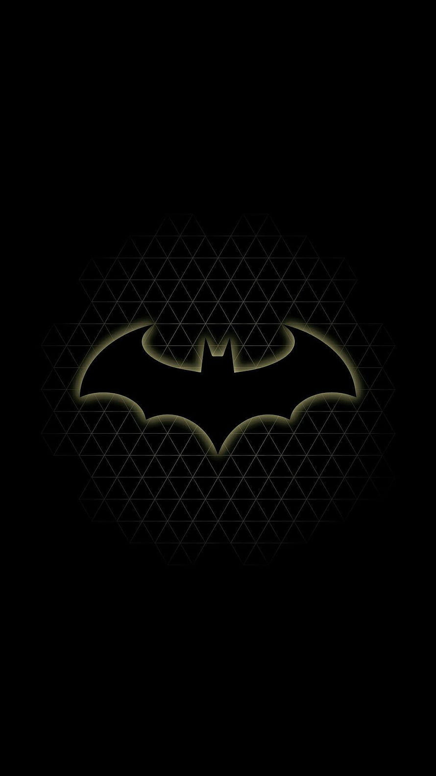 Batman Dark Knight Minimalist Logo with Geometric Triangle Grid on Black Background, Batman dark knight, logo batman HD phone wallpaper