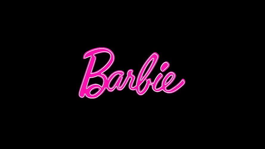 Barbie Neon Script Logo on Black Background HD wallpaper