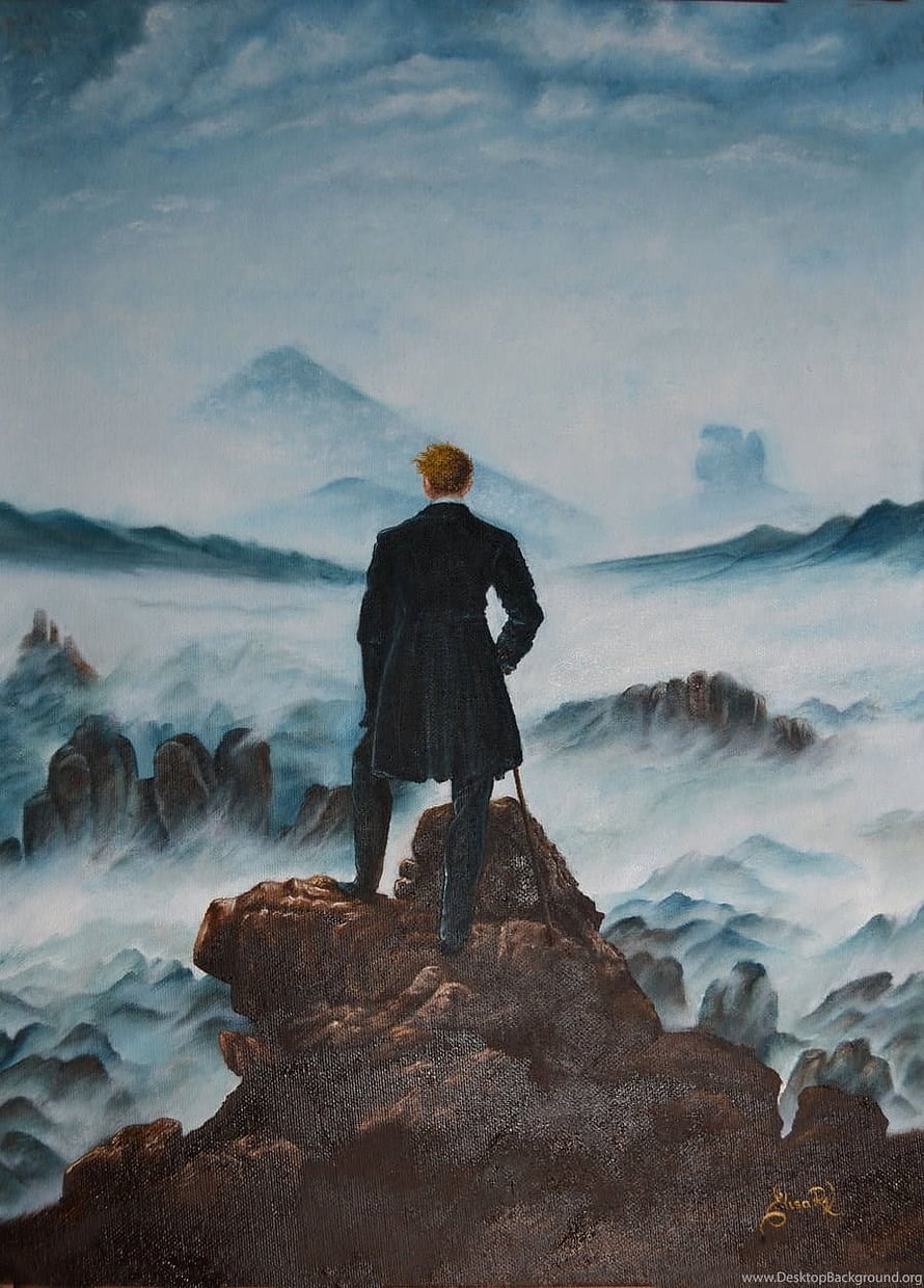 Caspar David Friedrich Wanderer Above the Sea of Clouds Oil Painting HD phone wallpaper