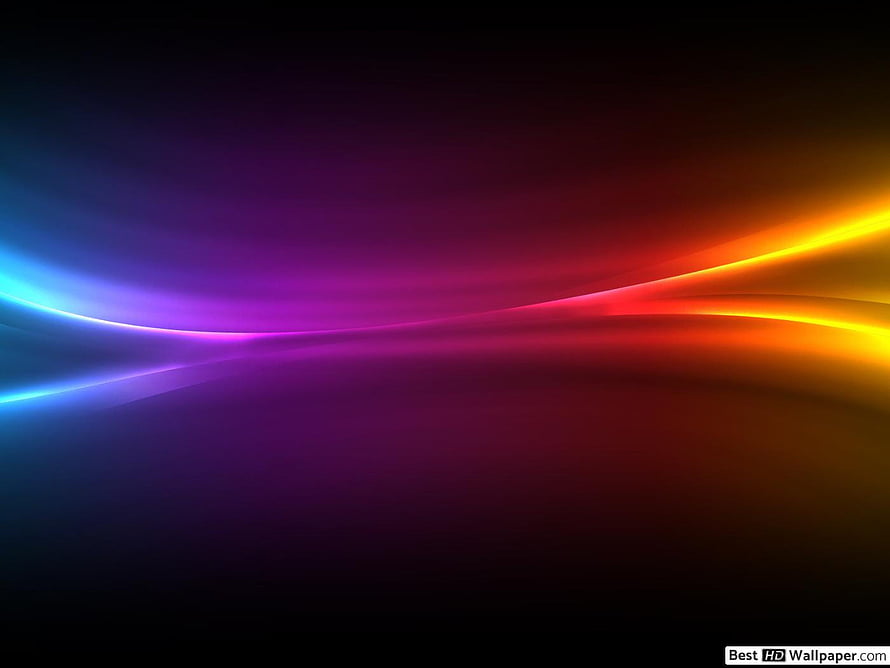 Vibrant Neon Light Trails on Dark Abstract Background HD wallpaper