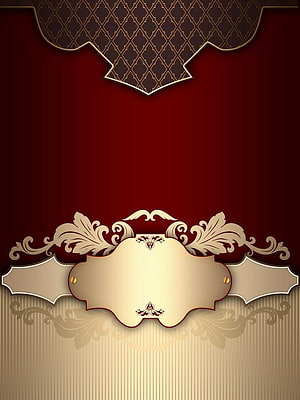 Elegant Islamic Wedding Invitation Template with Ornate Gold and Deep Red Decorative Frame HD phone wallpaper