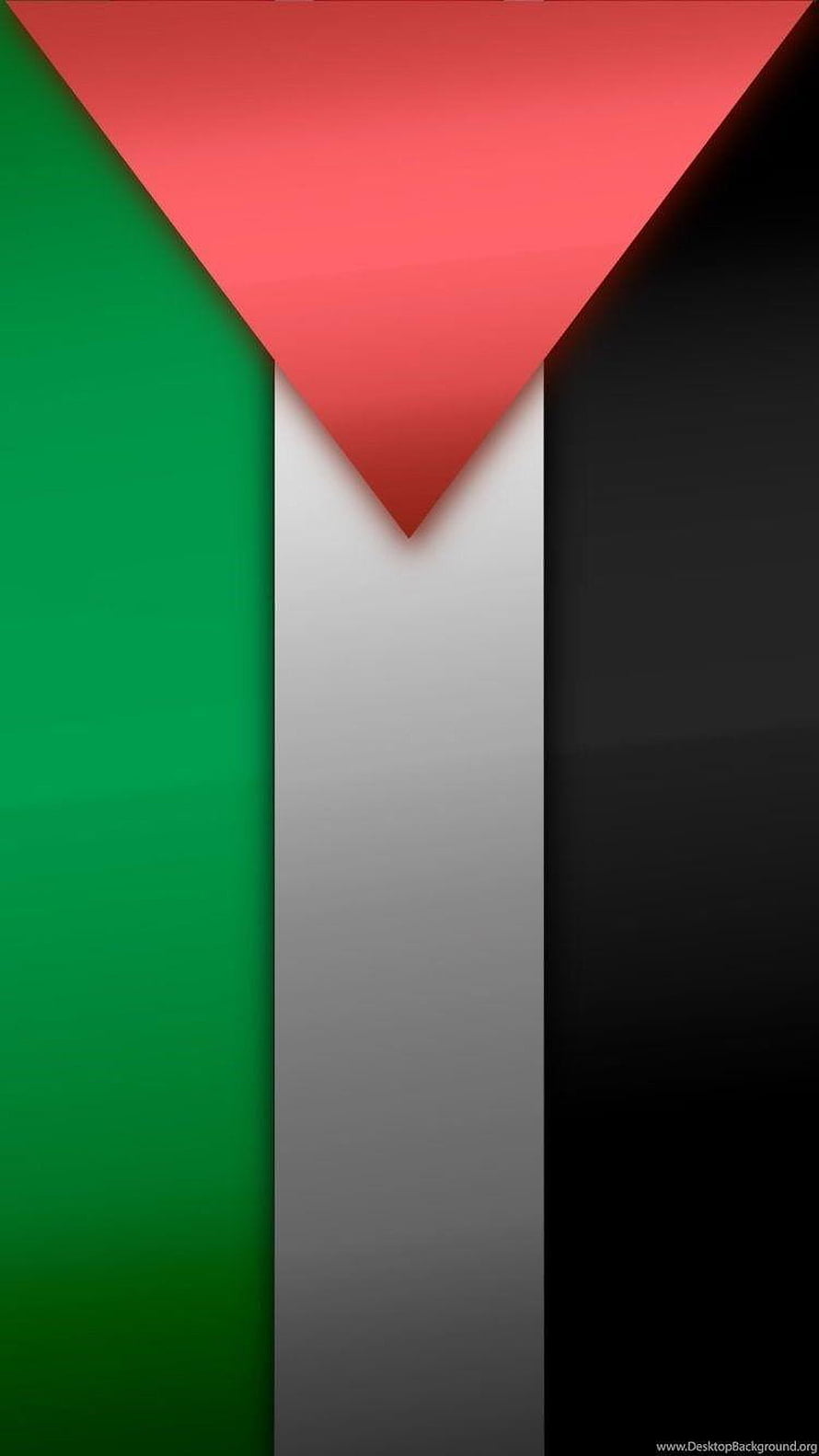 Minimalist Palestinian Flag Design with Geometric Color Blocks and Soft Gradients HD phone wallpaper