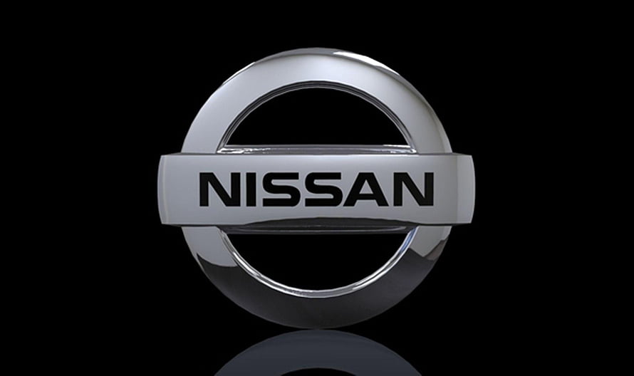 Nissan Chrome Emblem on Black Background with Reflection HD wallpaper