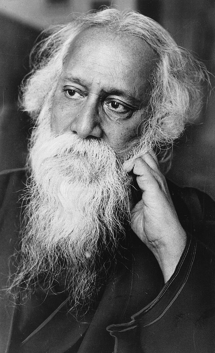 Rabindranath Tagore Black and White Portrait with Long White Beard HD phone wallpaper
