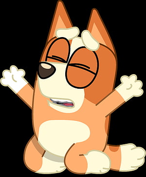Bingo Heeler Cartoon Character with Arms Raised and Closed Eyes HD phone wallpaper