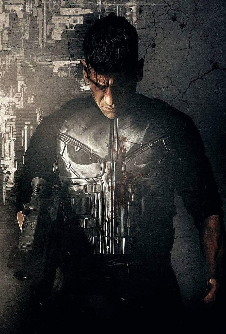Frank Castle The Punisher in Tactical Armor with Blood Stains and Weapon HD phone wallpaper